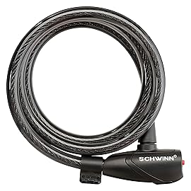 Schwinn Bike Key Lock in Braided Steel Cable, 2 Keys Included, 4 feet x 12mm Anti Theft Bicycle Lock, Security Level 3