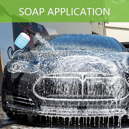 Miniatura 6 de Suyncll Lavadora a presión eléctrica 3000 de alta potencia, con boquilla de pulverización ajustable, lavadora eléctrica de 3.9GPM, botella de jabón,