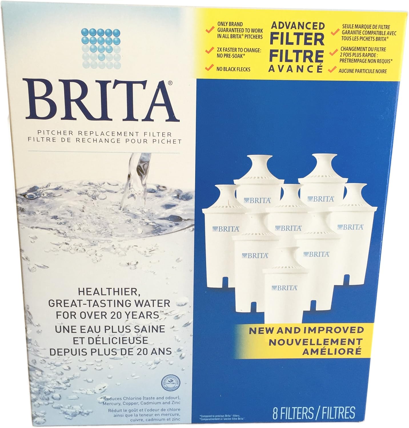 Brita Pitcher Replacement Filters 845993, 8-Pack