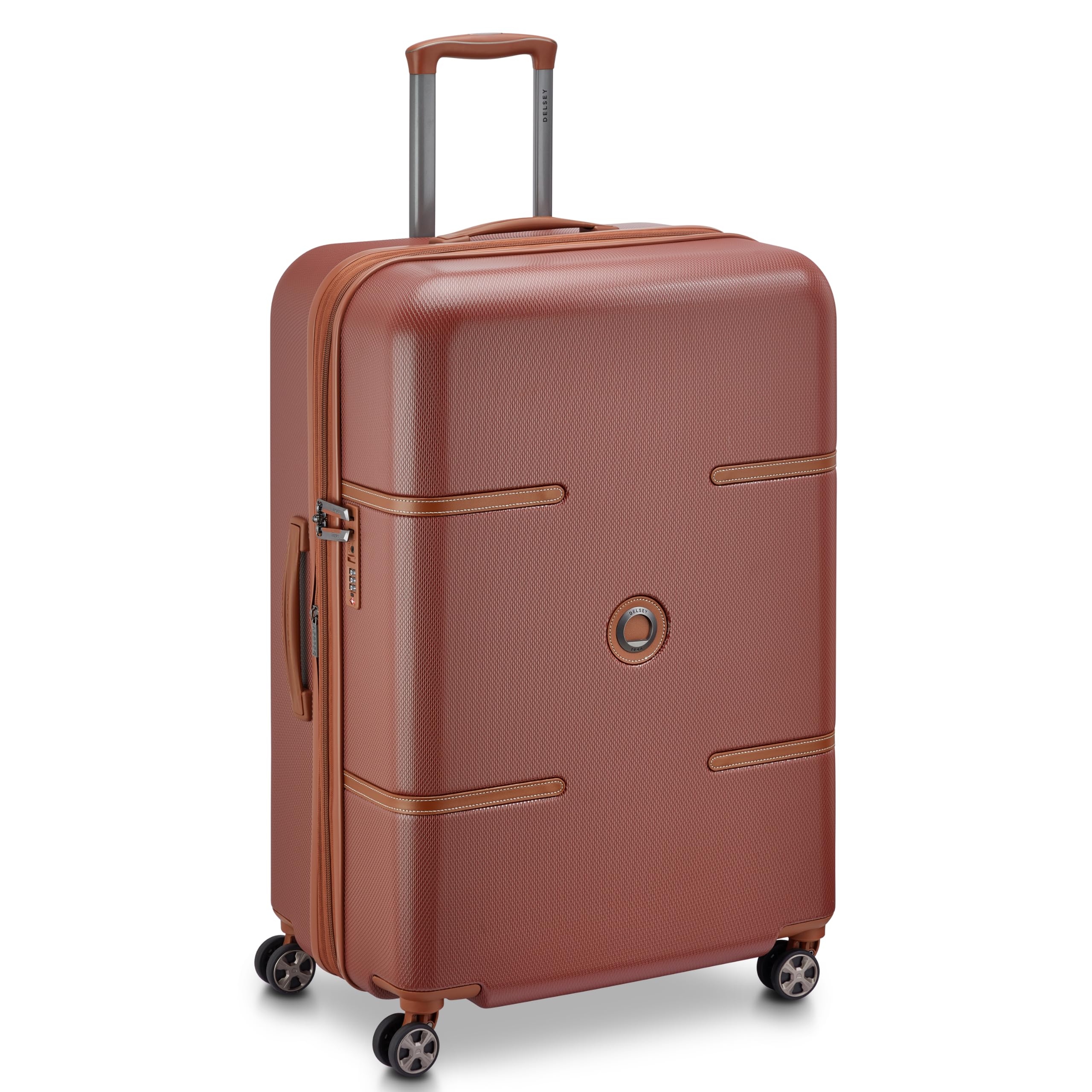 Odette 66 cms Medium Check-in Polycarbonate Hard Sided 8 Wheels and Expandable Spinner Suitcase/Trolley Bag for Travel with TSA Lock- Brown-image-21