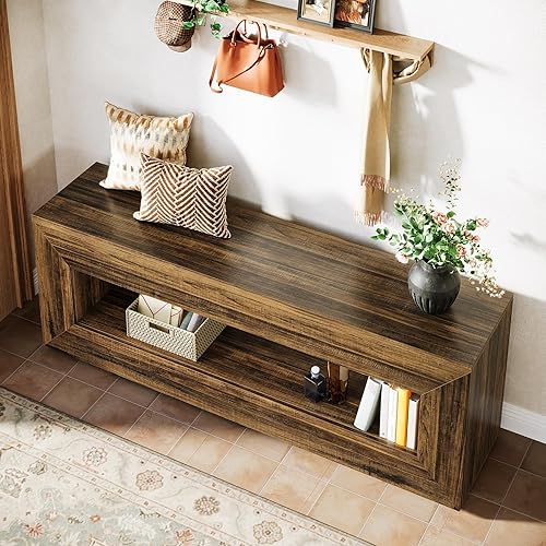Miniatura 7 de Tribesigns Mesa consola de granja de 63 pulgadas, mesa de sofá de entrada estrecha para detrás del sofá, estación de sofá larga, muebles de entrada
