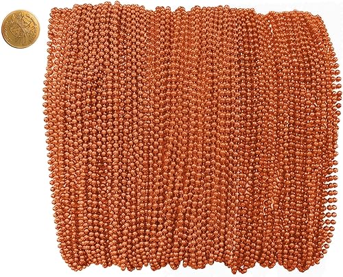 Miniatura 9 de Cuentas de Mardi Gras de 33 pulgadas, 0.276 in, 12 docenas, 144 piezas, collares con doblón, Plástico