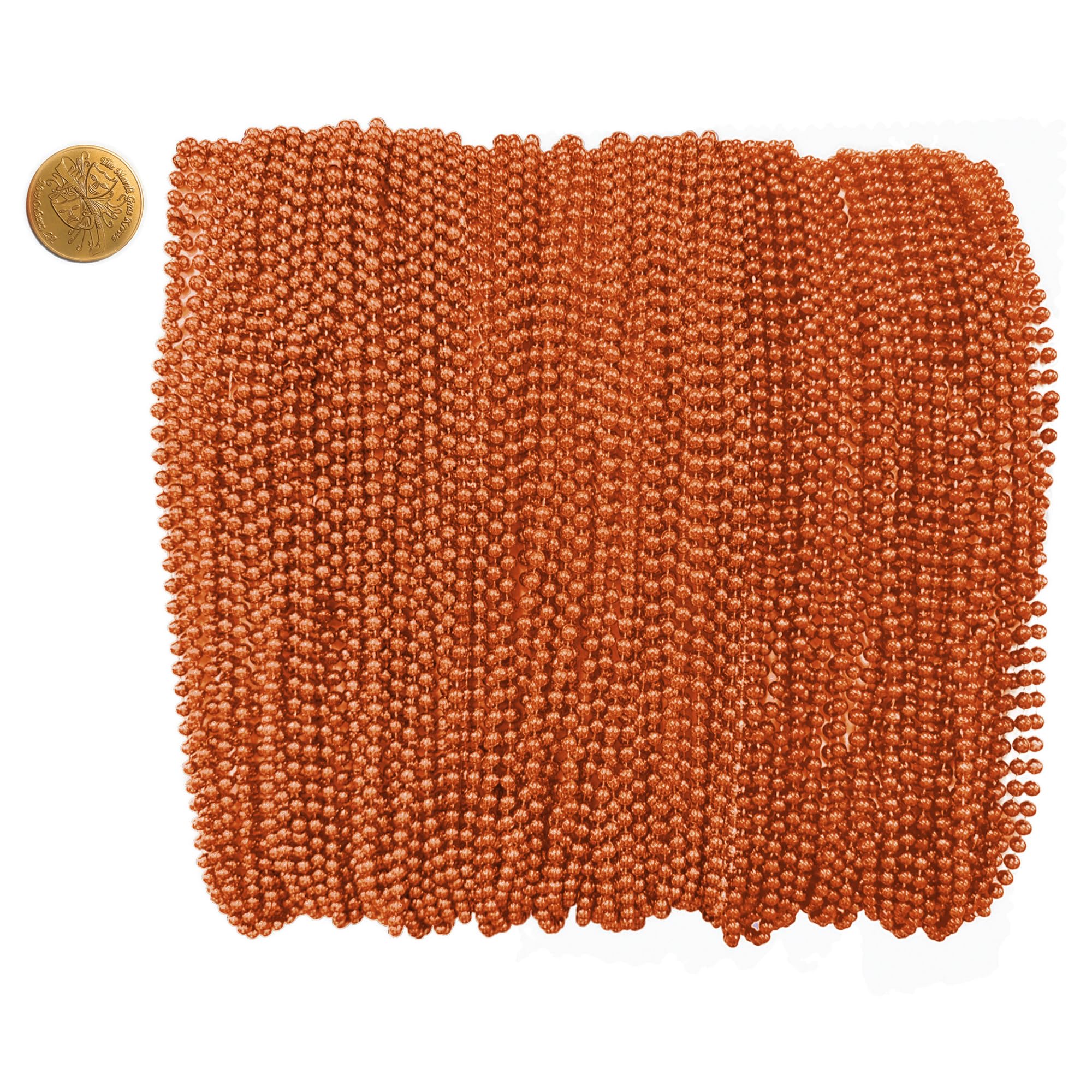 Cuentas de Mardi Gras de 33 pulgadas, 7 mm, 12 docenas, 144 piezas, collar de cuentas de plástico naranja con cuentas de doble color, collar de cuentas para manualidades, bricolaje, joyería, fiesta