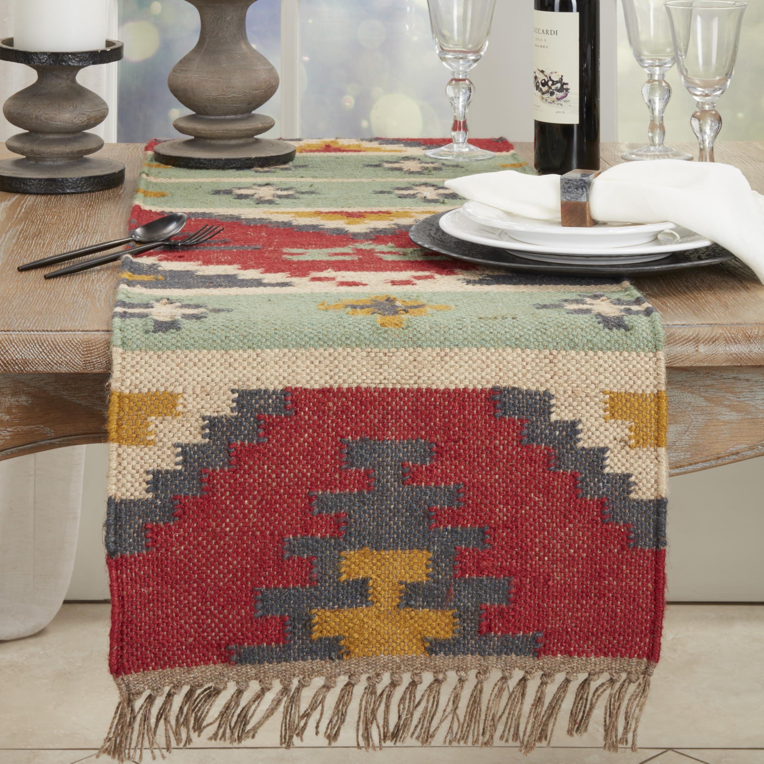 Amazon.com: Tribal Tapestry Kilim Table Runner: Home & Kitchen display picture 1