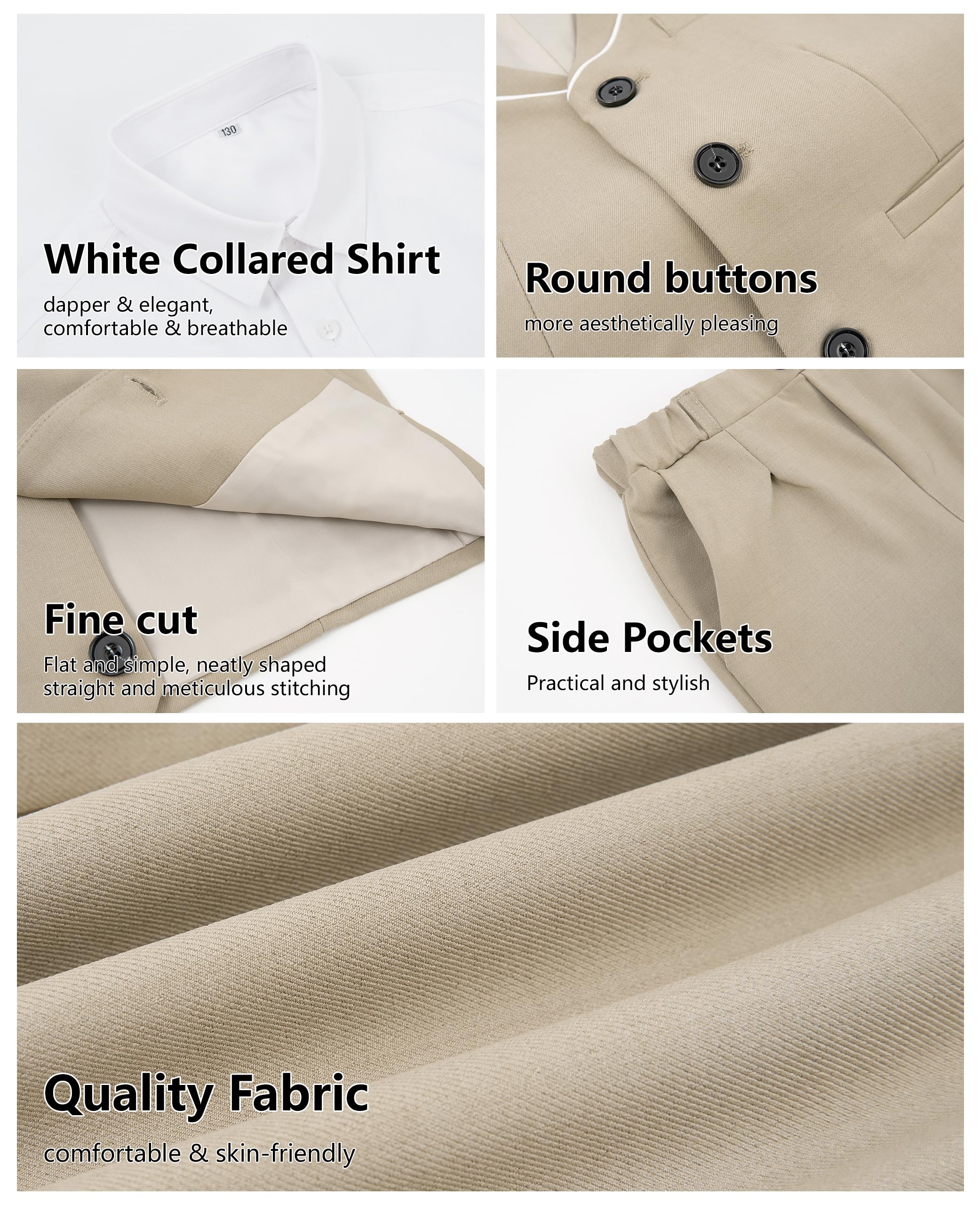 LOLANTA Trajes para Niños de Boda Ceremonia Fiesta, Conjunto de Chaleco y Pantalón, Ropa de Bautizo para Ceremonia, 2-14 Años
