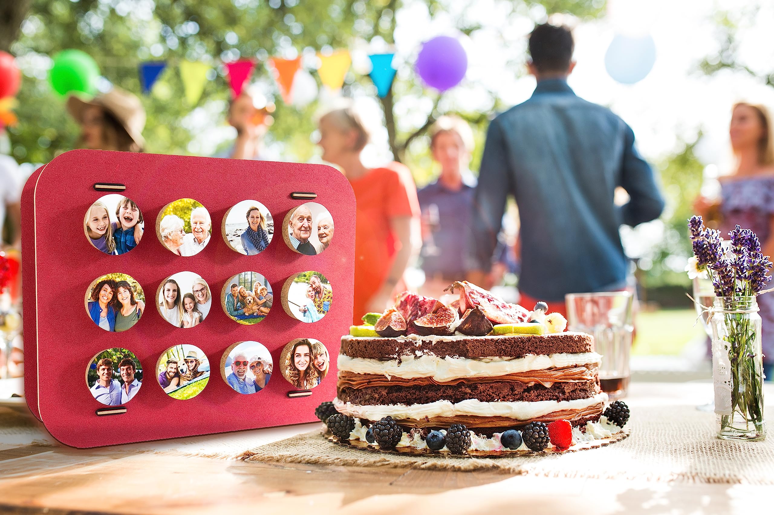 SURPRISA Geschenk-Kalender - Kreative Geschenkverpackung für Frau, Freundin, Mama - 12 individuelle Geschenke - Rot