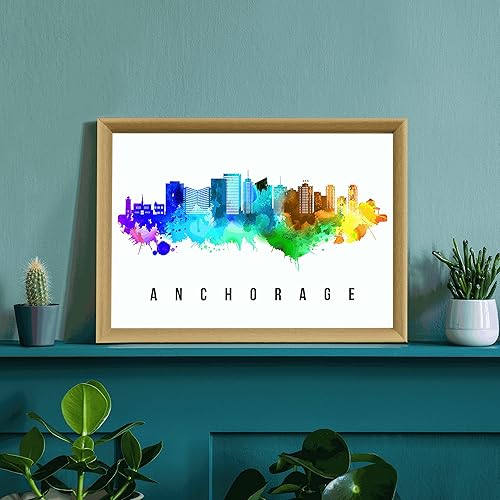 Vista 185 de Póster de Fargo Skyline Dakota del Norte, pintura de paisaje urbano de Dakota del Norte, póster de Fargo Dakota del Norte, impresión de paisaje