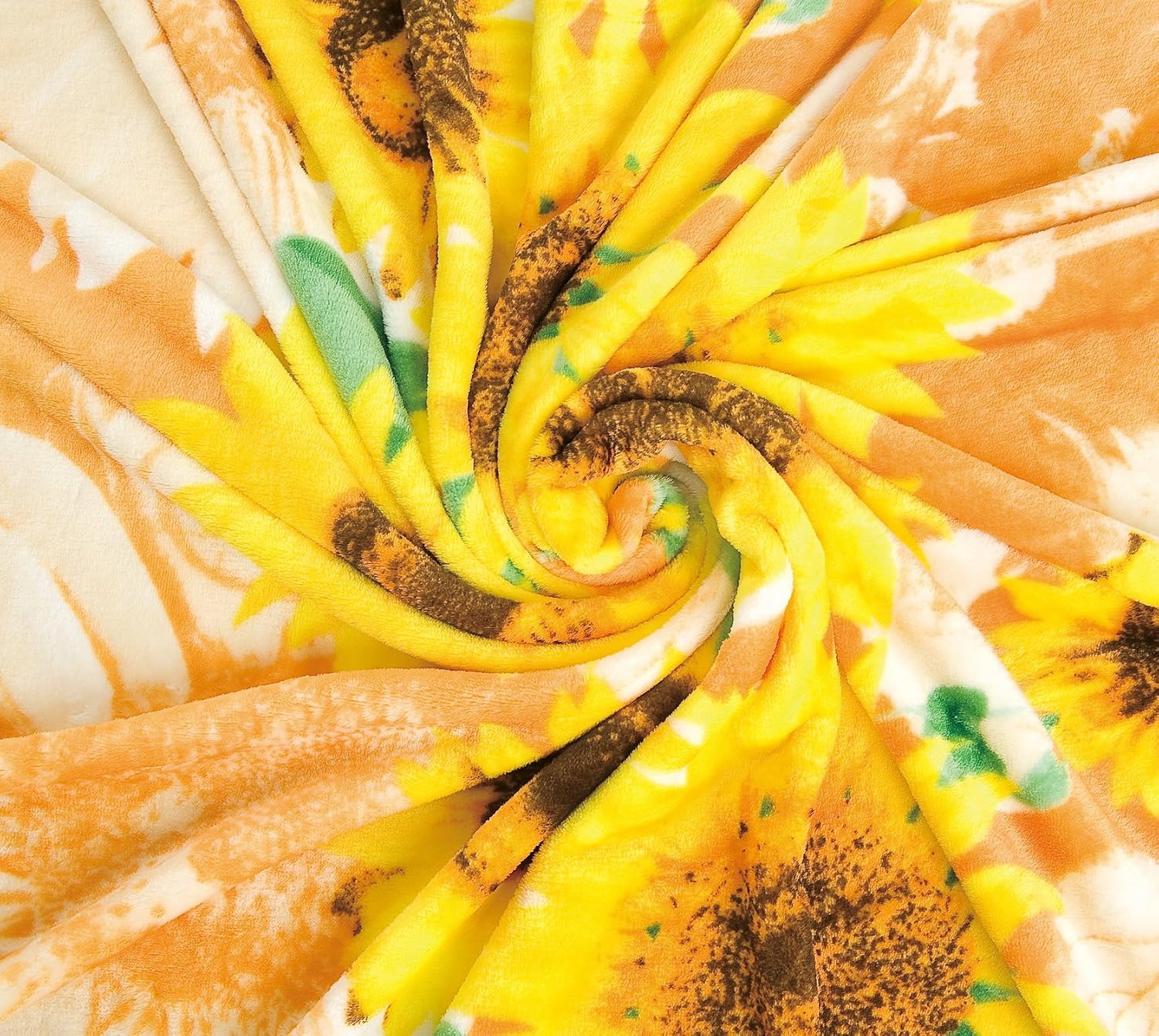 CaliTime Super Soft Throw Blanket for Bed Sofa Couch, Cozy Warm Flannel Fleece Teal Golden Sunflowers, King