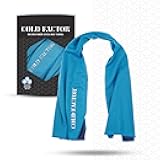 COLD FACTOR Instant Cooling Towel - Sports Cooling Towel with UPF 50+ and Reflective Protection - Moisture Wicking, Chemical-Free Evaporative Cooling for Hot Weather, Runners & Athlete (Blue, 1 Pack)