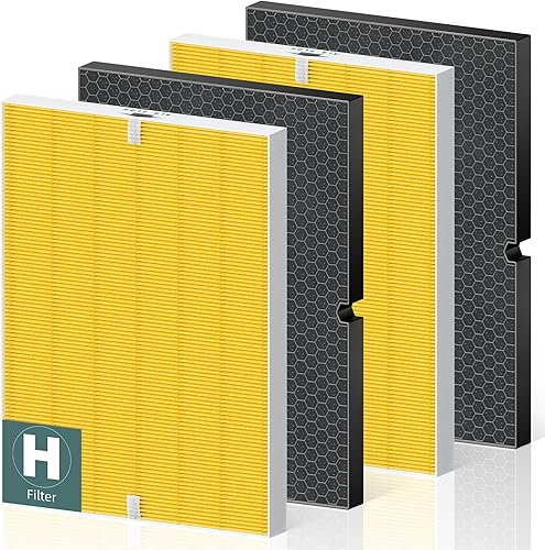 Miniatura 20 de 116130 Filtro de repuesto H para purificador de aire Winix 5500-2 AM80 Plasmawave, filtro HEPA verdadero y filtro de carbón activado, paquete