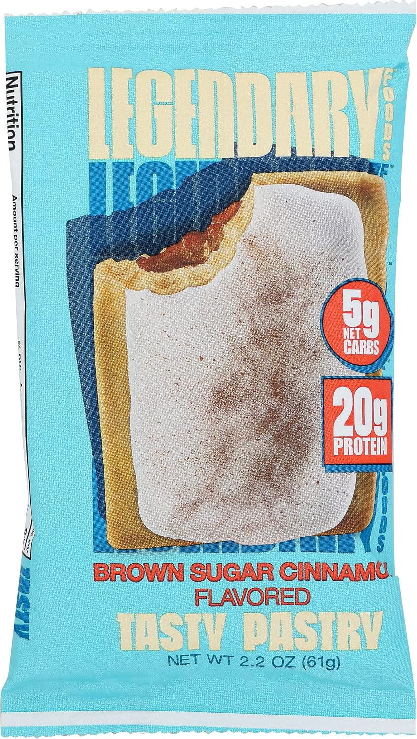 Legendary Foods Brown Sugar Cinnamon Flavored Tasty Pastry, No Sugar Added, 2.2 Ounce (Pack of 10)