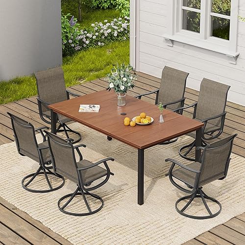 Miniatura 39 de VICLLAX Muebles pequeños de exterior de 3 piezas, 2 sillas giratorias de patio y mesa redonda pequeña para 2, sillas de carbón oscuro y negro Carbón