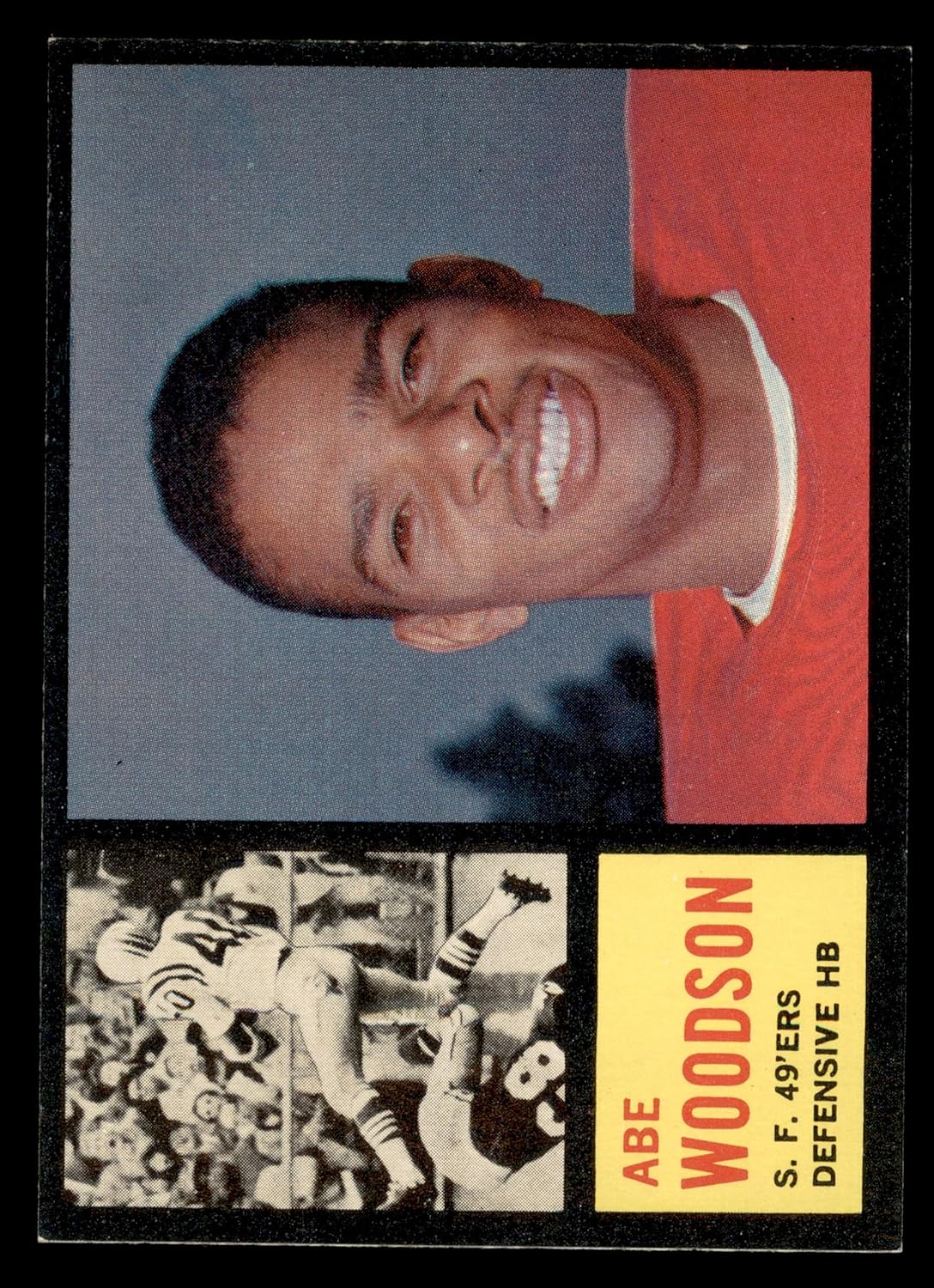 1962 Topps #161 Abe Woodson San Francisco 49ers (Football Card) NM 49ers Illinois