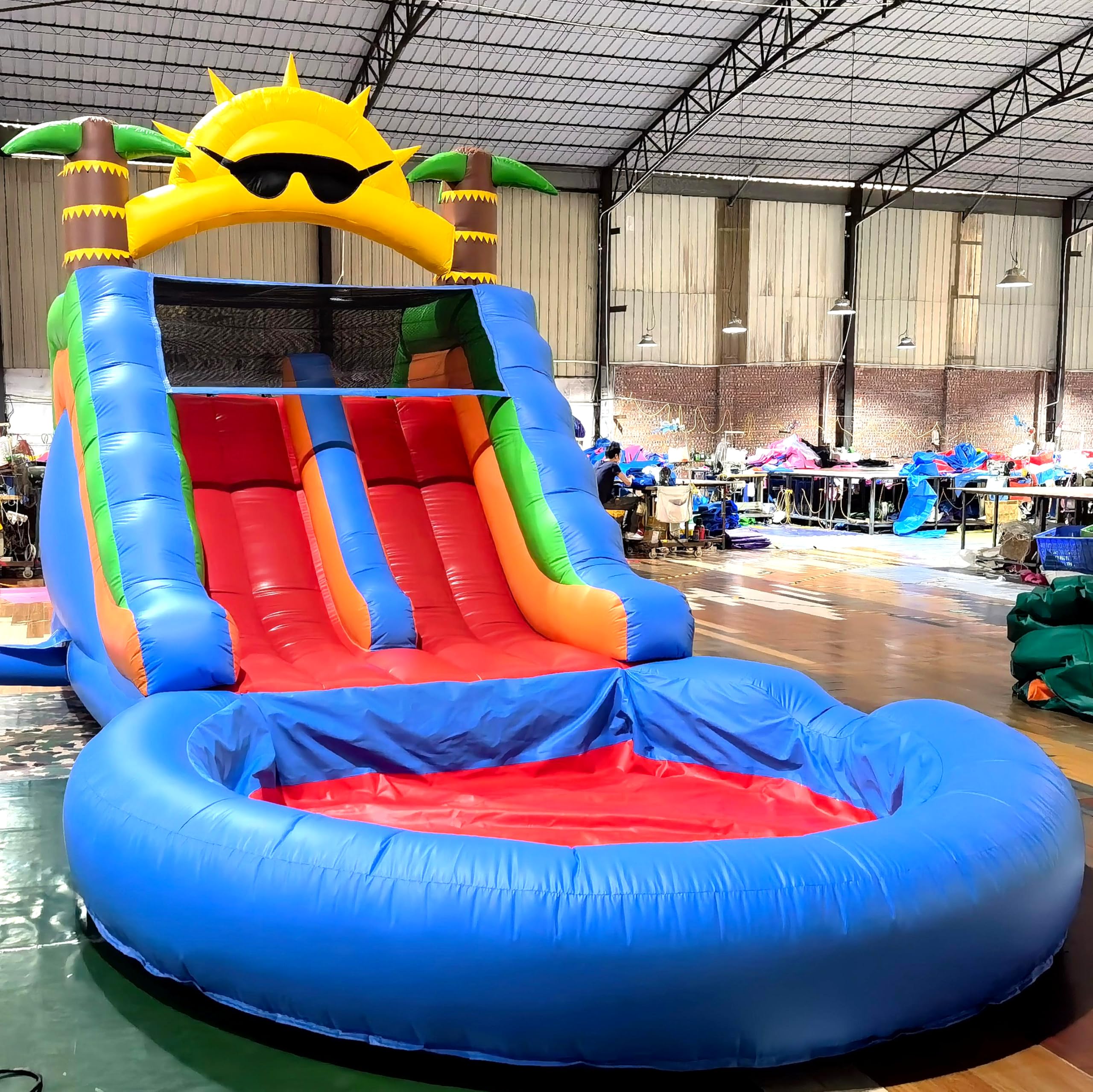 22.5ft Commercial Water Slide for Adults Kids (2 Water Slides&Giant Pool), 100% PVC Inflatable Adult Water Slides with Blower, Giant Inflatable Water