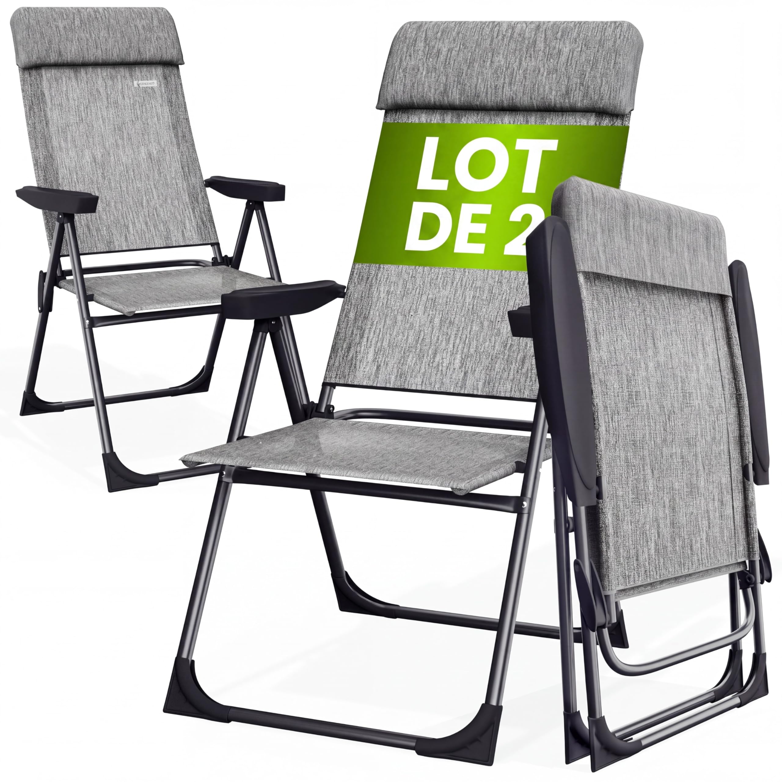 Chaises de jardin pliantes pour soulager le dos avec dossier réglable