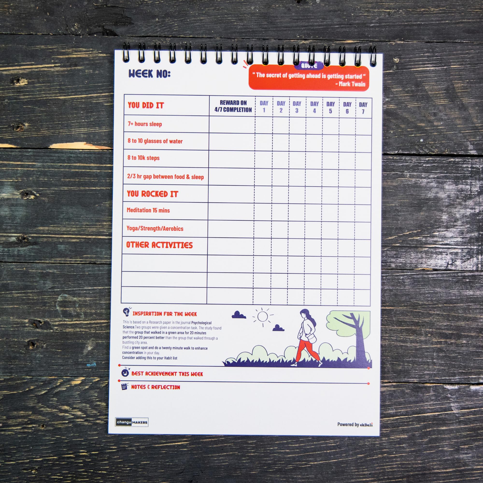 ChangeMAKERS Fitness Habit Tracker Planner Habit Tracker Journal to Build positive wellness habits in 12 weeks-image-2