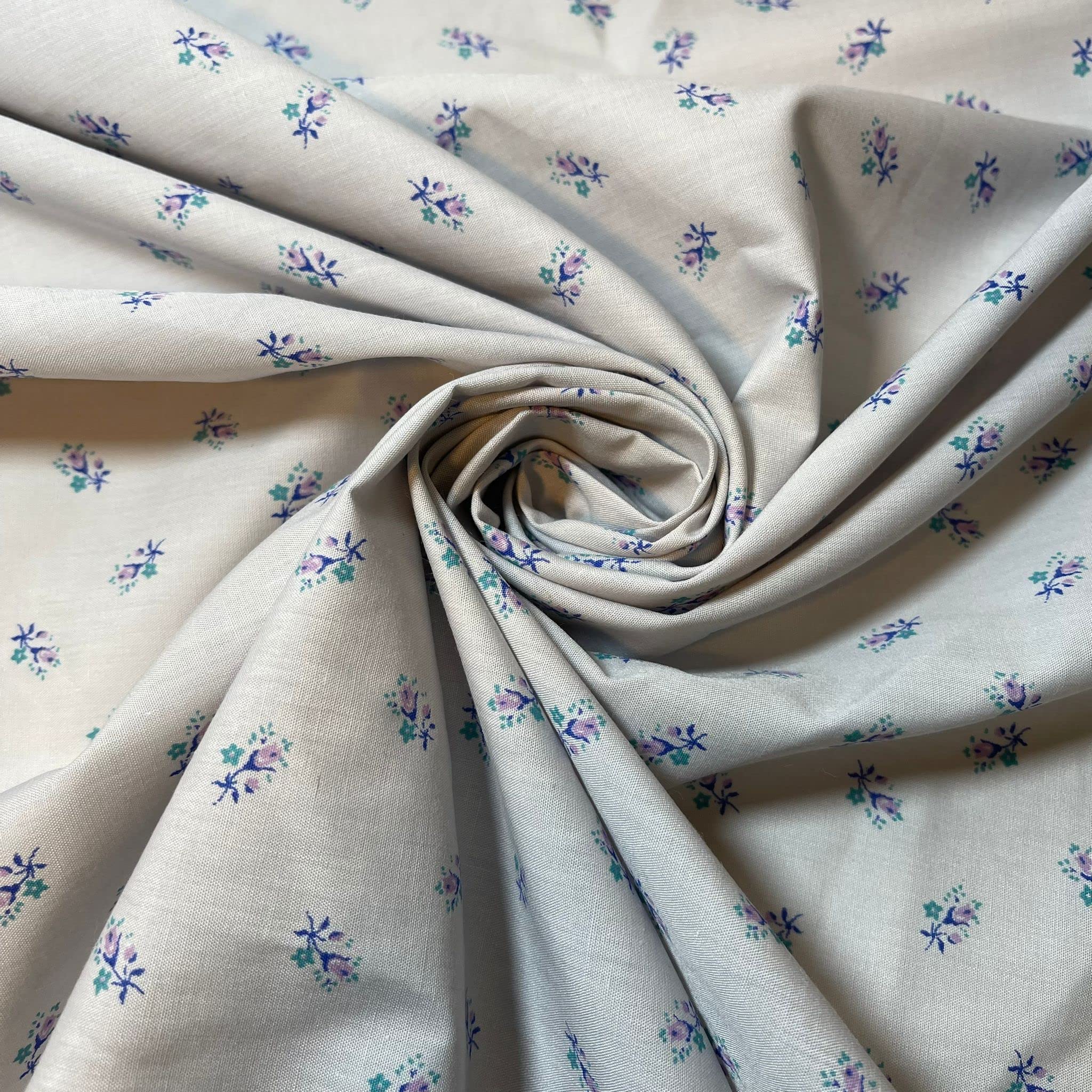 100% Cotton Vintage Novelty Floral Dress Material Craft Quilting Fabric - Perfect for Sewing Projects and Dress Making - Cotton Fabric by The Metre Clearance 44" (Stone Floral Print) — image 1