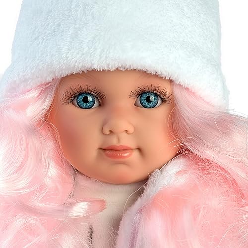 Miniatura 2 de Llorens 1053537 Muñeca Elena con pelo rosa y ojos azules, muñeca de moda con cuerpo suave, incluye traje de moda, 13.8 in