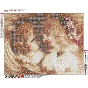 ダイヤモンドペインティングキット 猫と花の風景 90㎝×65cm DAC ダイヤモンドアート キット ペインティング 猫 ヴィンテージ風