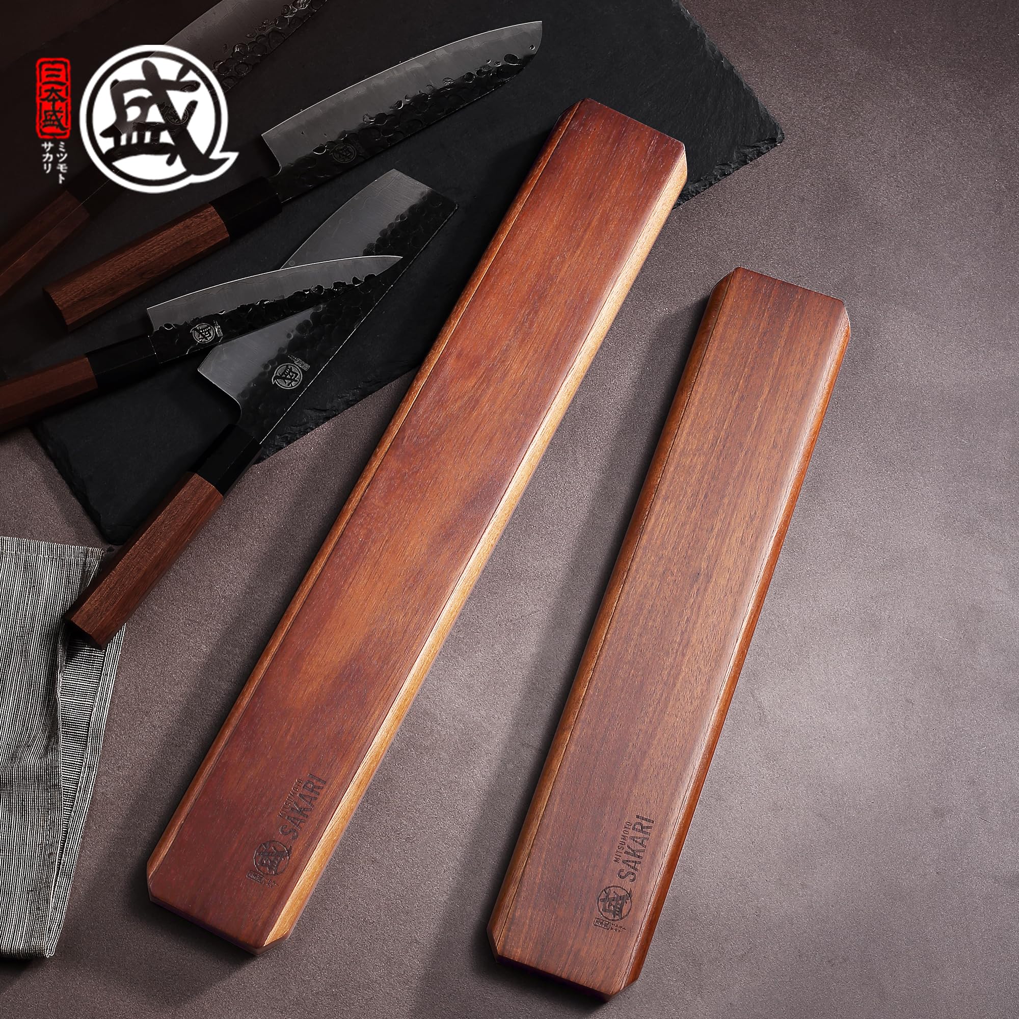 MITSUMOTO SAKARI Support Magnétique pour Couteaux 50 cm, Support Mural pour Couteaux de Cuisine,Support en Bois sans Trous pour Couteaux,pour Ranger les Ustensiles de Cuisine