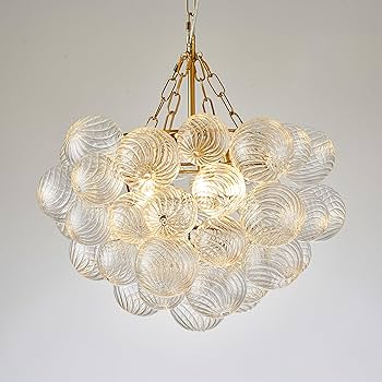 Bubble large Gold シャンデリア Longree Nordic Bubble Ball Swirled Glass Chandelier, Dia 36