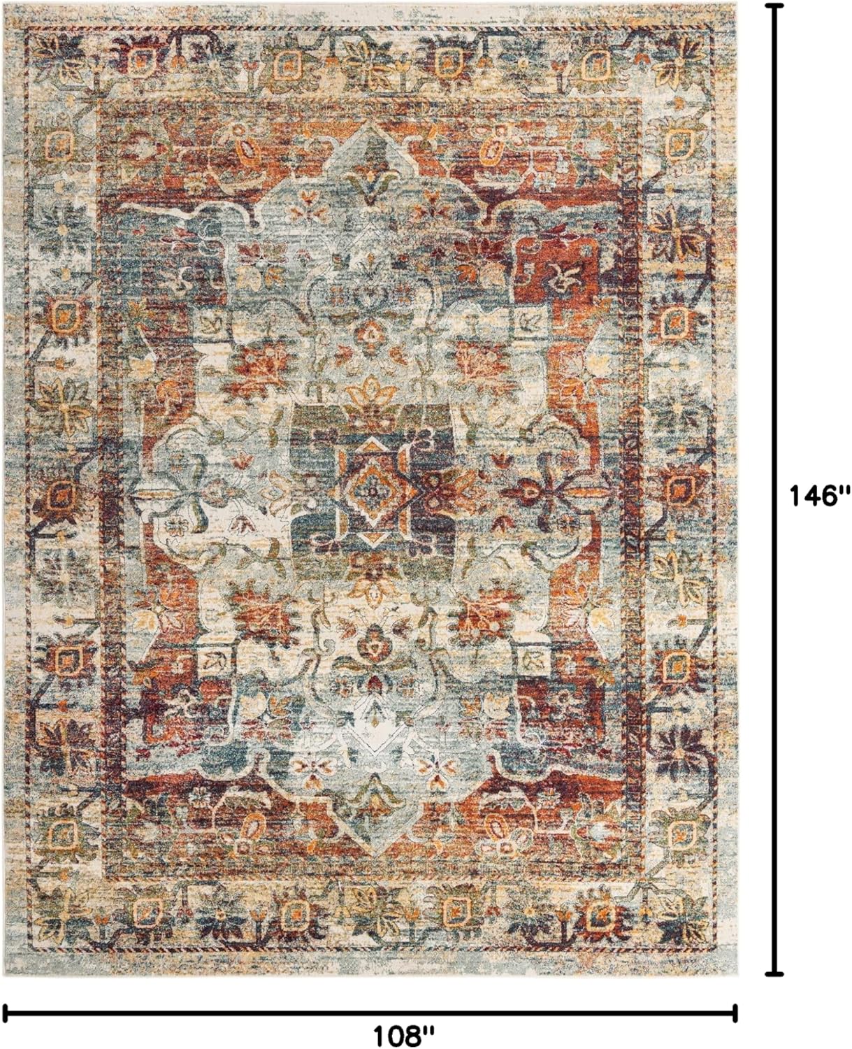 Unique Loom Isabella Collection Area Rug - Adjani (9'x 12' 2" Rectangle, Ivory/ Beige)