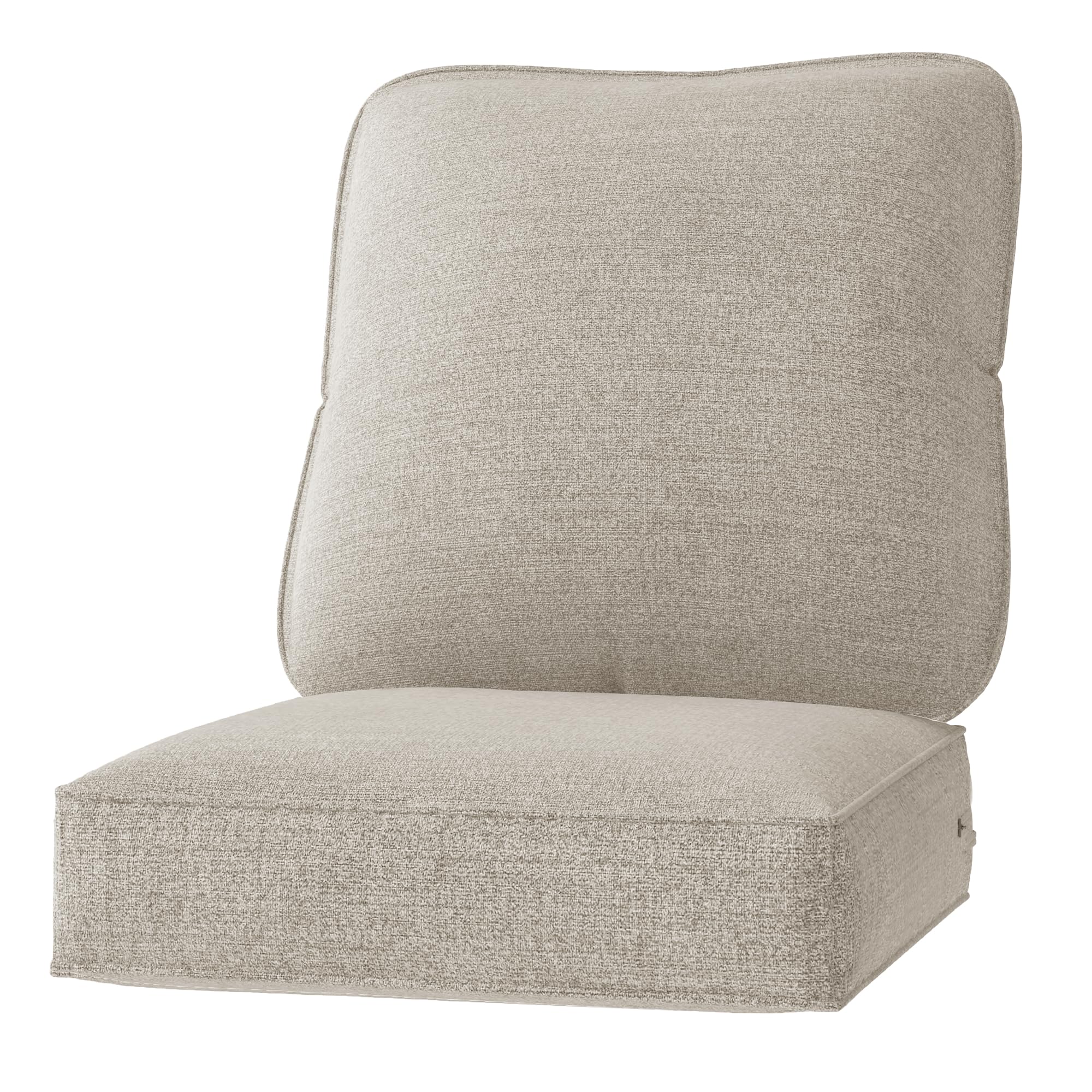 Photo 1 of Naga Bahna Outdoor Deep Seat Cushions 24 x 24 Inch Waterproof & Fade Resistant Replacement Patio Chair Cushions with Removable Cover (Beige)