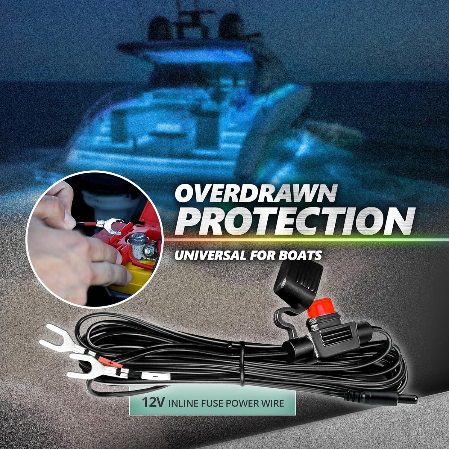 OPT7 Aura Marine Boat Lights LED with App & Remote Control, 4PCS Waterproof Light Strip, RGB Multi Color & Music Sync Interior Deck Lighting Kit for Night Fishing Pontoon Bass Sailboat Yacht Kayak 12V