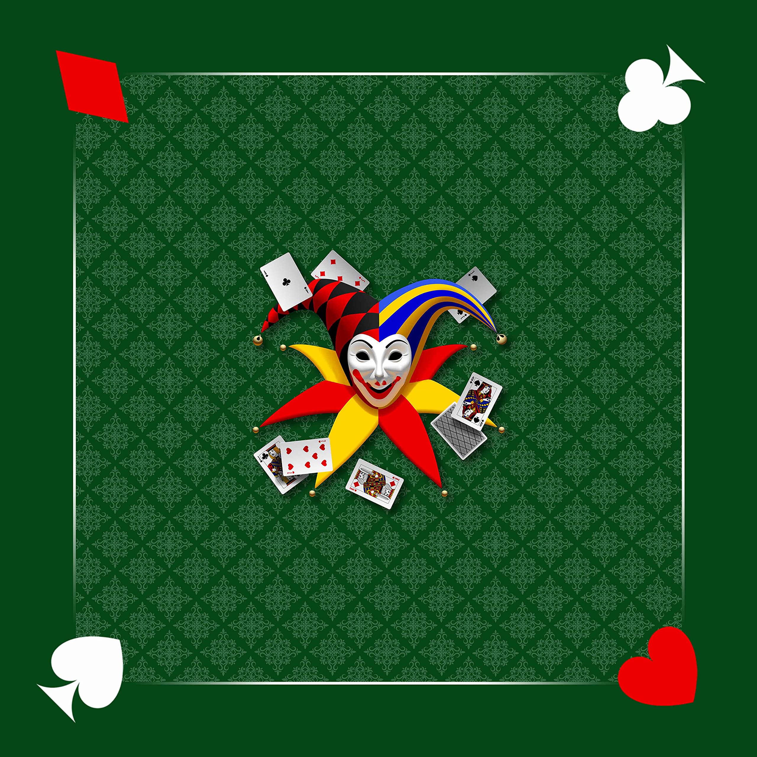Tapis Belote Joker - 60 x 60 cm - Fabrication Française (Vert)