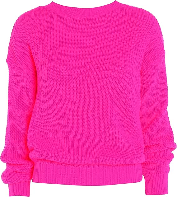 Damen Strickpullover, Oversized, Grobstrick Gr. One size, neon pink :  Amazon.de: Bekleidung