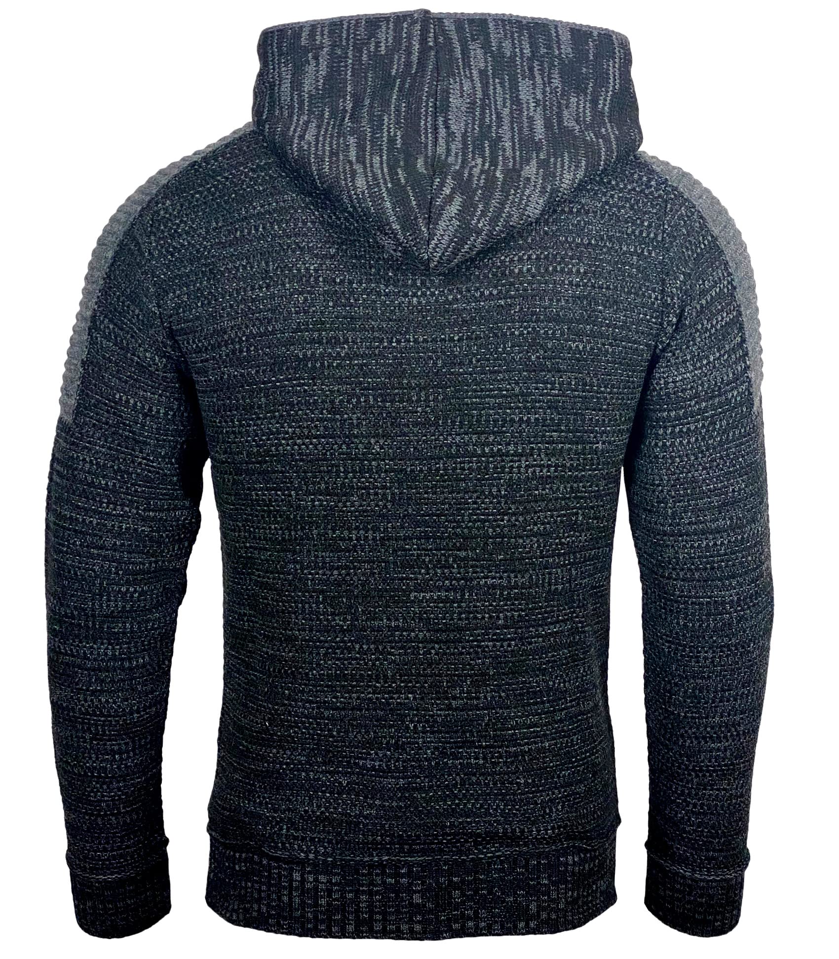 Subliminal - Jersey para hombre de punto con capucha de malla grande, cierre de cremallera BX290