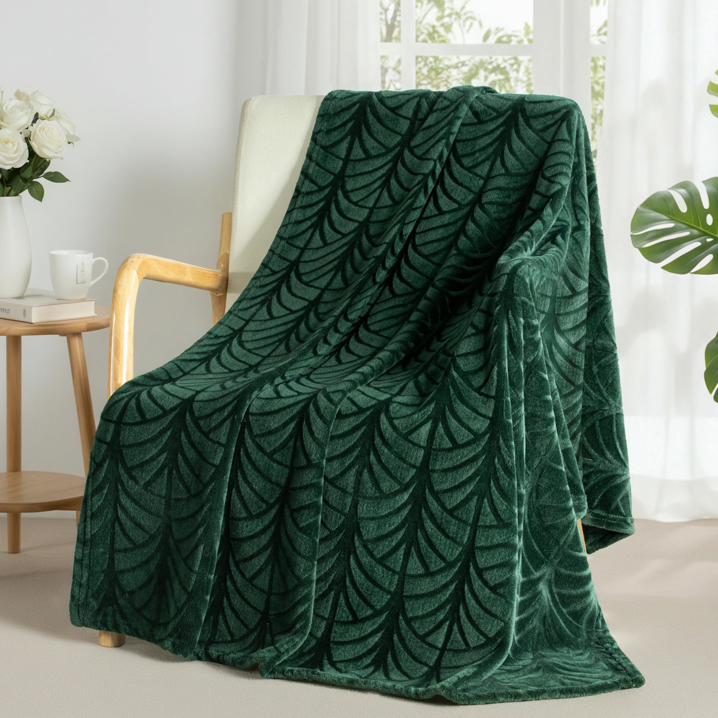 hale Flotilla Kuscheldecke Decke mit Blätter Muster, Warme Tagesdecke Wohndecke -Superweiche und Kuschelige Flanell-Decke