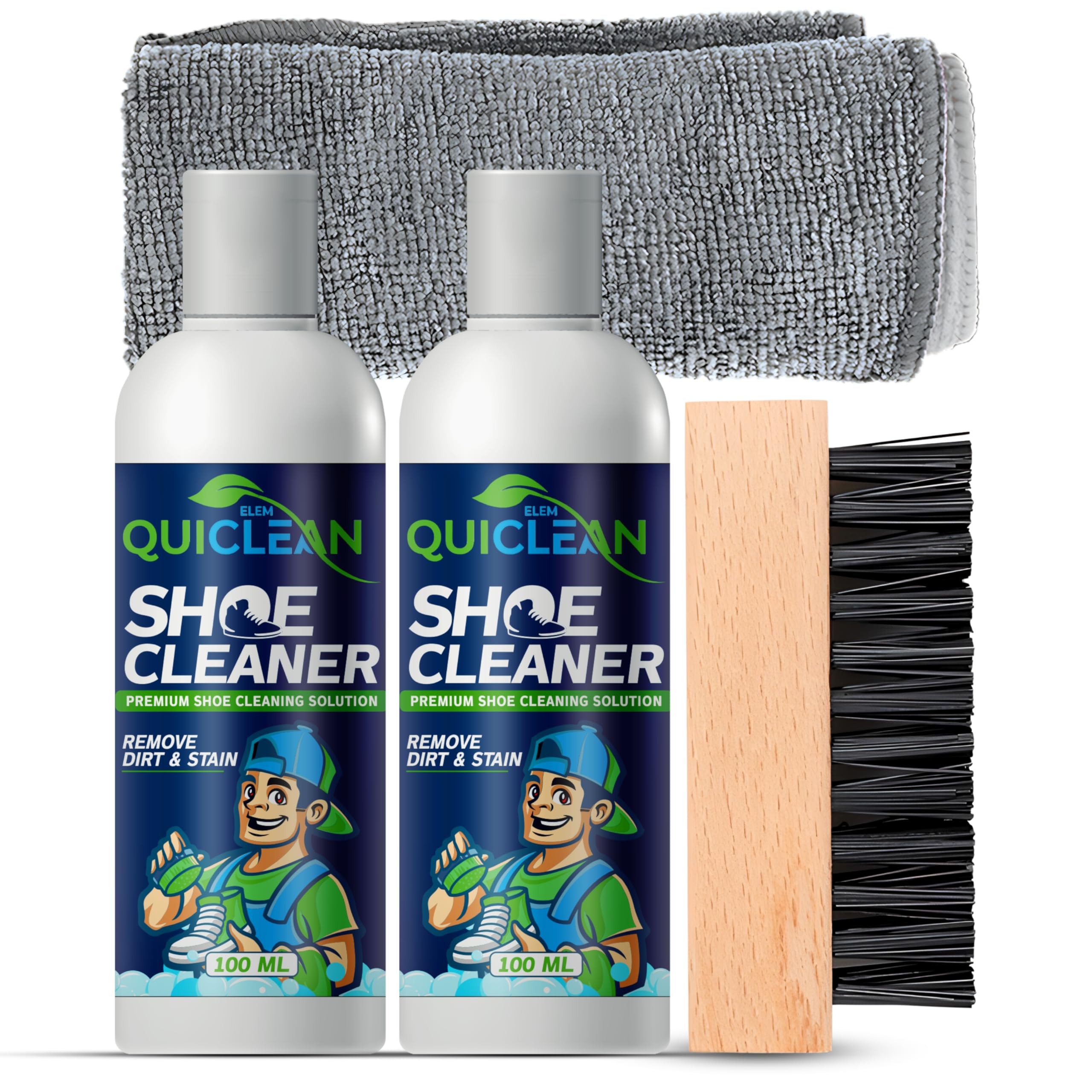 QUICLEAN Shoe Cleaner Kit (200ML X 2) With Shoe Brush & Microfiber Cloth | Suede Shoe Cleaner | Sneaker Cleaning Kit For Nubuck, Canvas, Knit & Sports Shoes | Shoe Cleaning Kit |White Sneaker Cleaner (B0DC4J9CQ6) Amazon Price History, Amazon Price Tracker