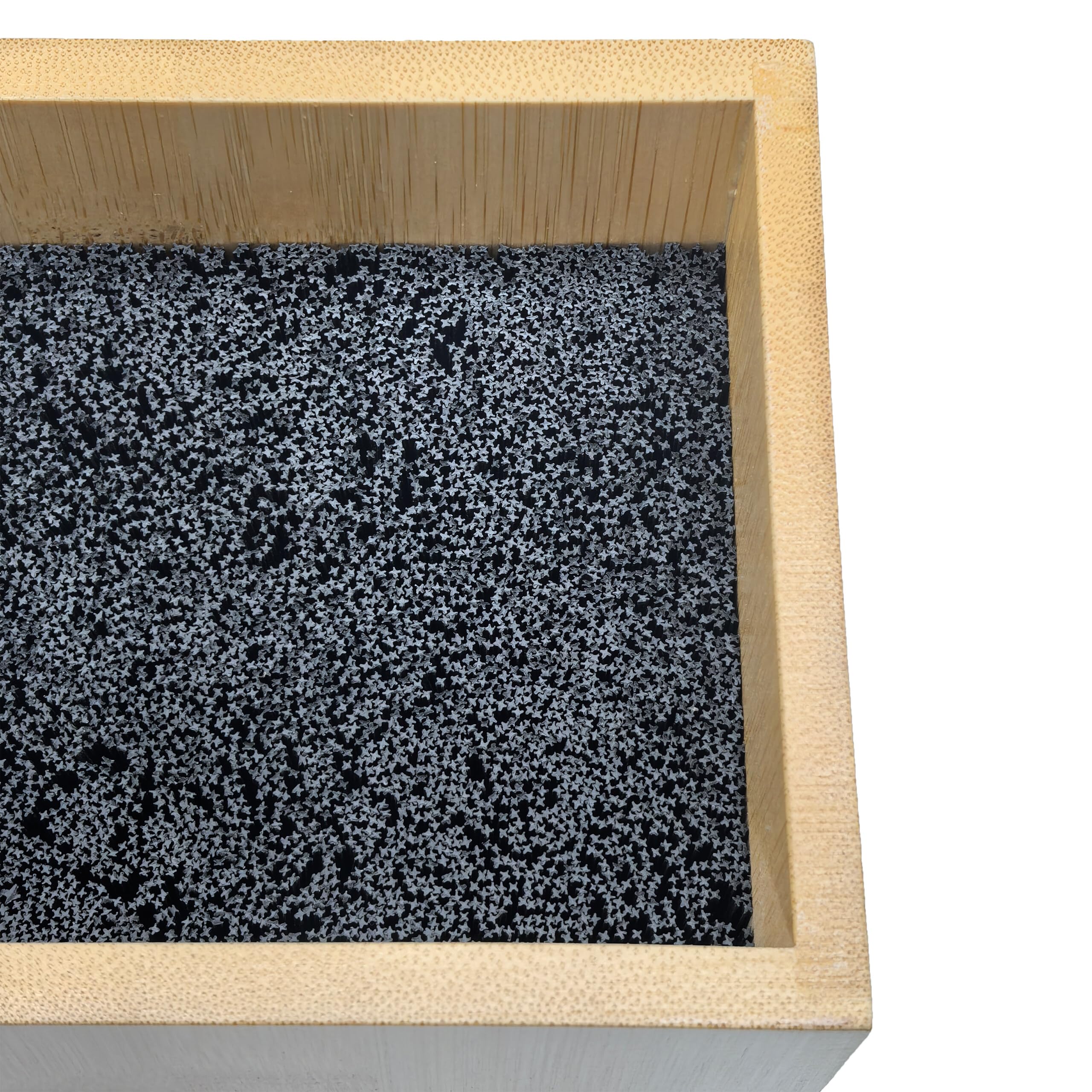 Blocco portacoltelli Relaxdays Vuoto, bambù, Inserto Flessibile, HxLxP: 26 x 23 x 11,5 cm, Porta coltelli, Naturale/Nero