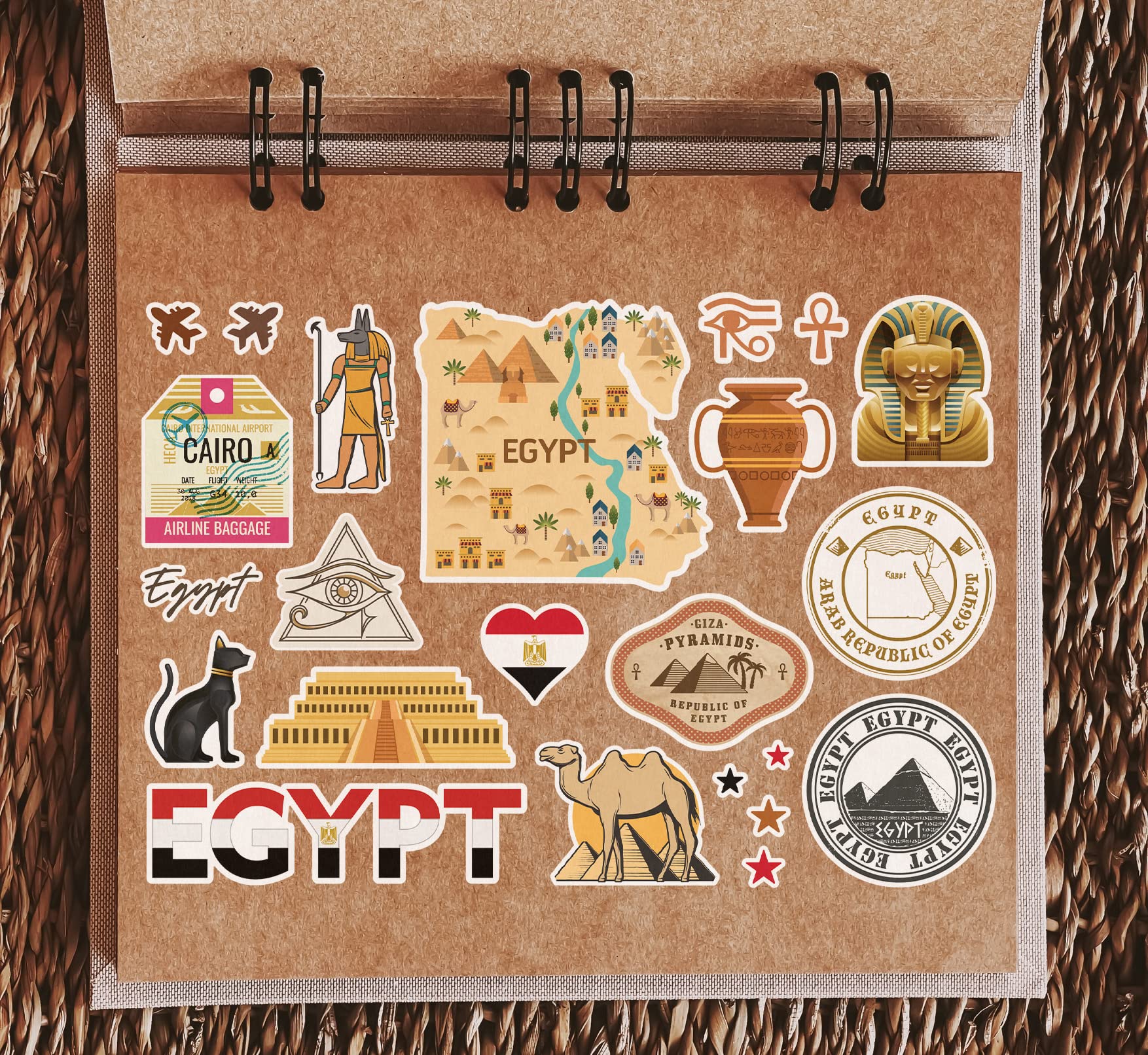 Lot 100 Autocollants Égypte Pharaon - Stickers Mignons Pour Enfants, Ordinateur, Skateboard Et Scrapbooking