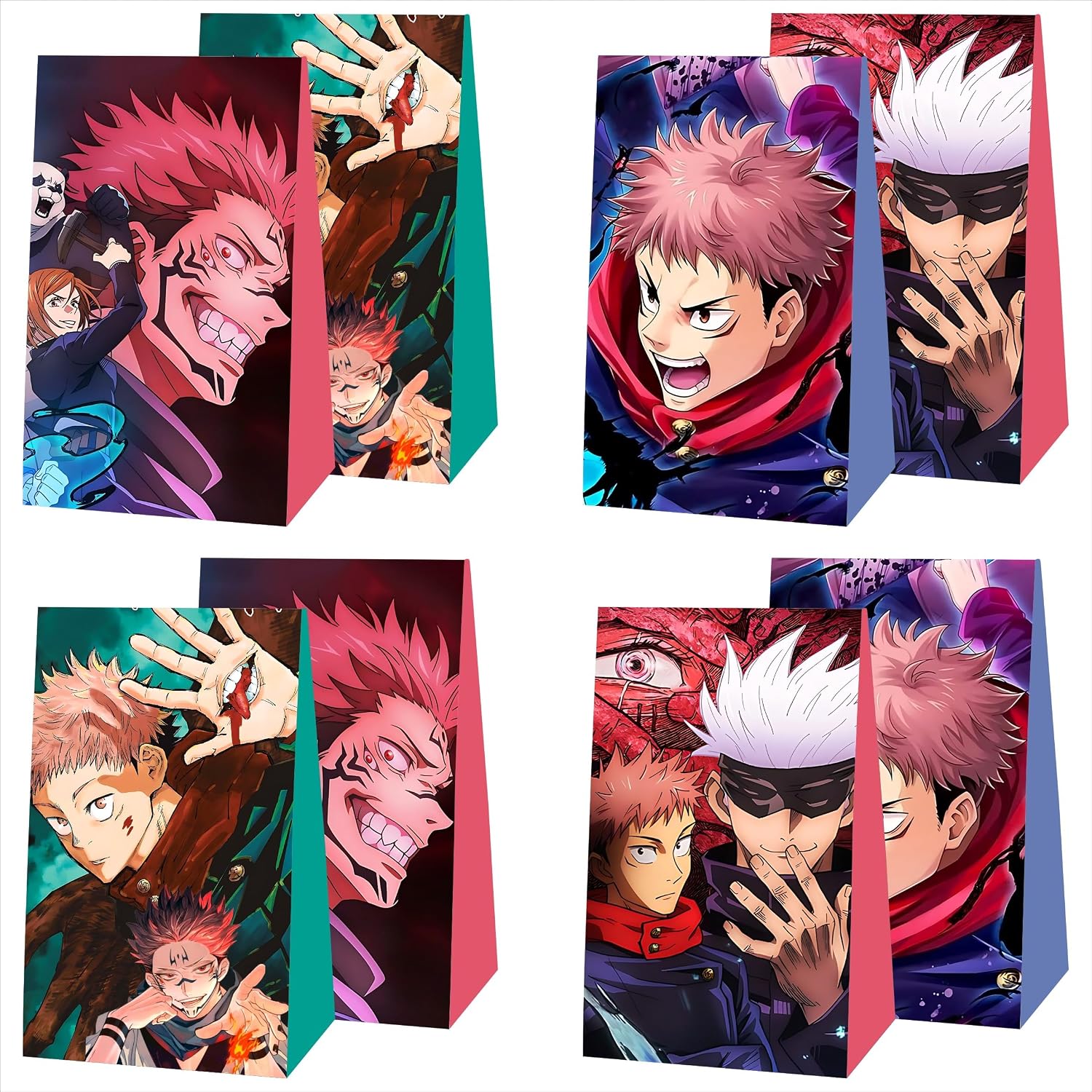 Kuailaihai 12pcs Cartoon for Jujutsu Manga Kaisen Party Gift Bags,Birthday Party Supplies Bags for Birthday Party Decorations.