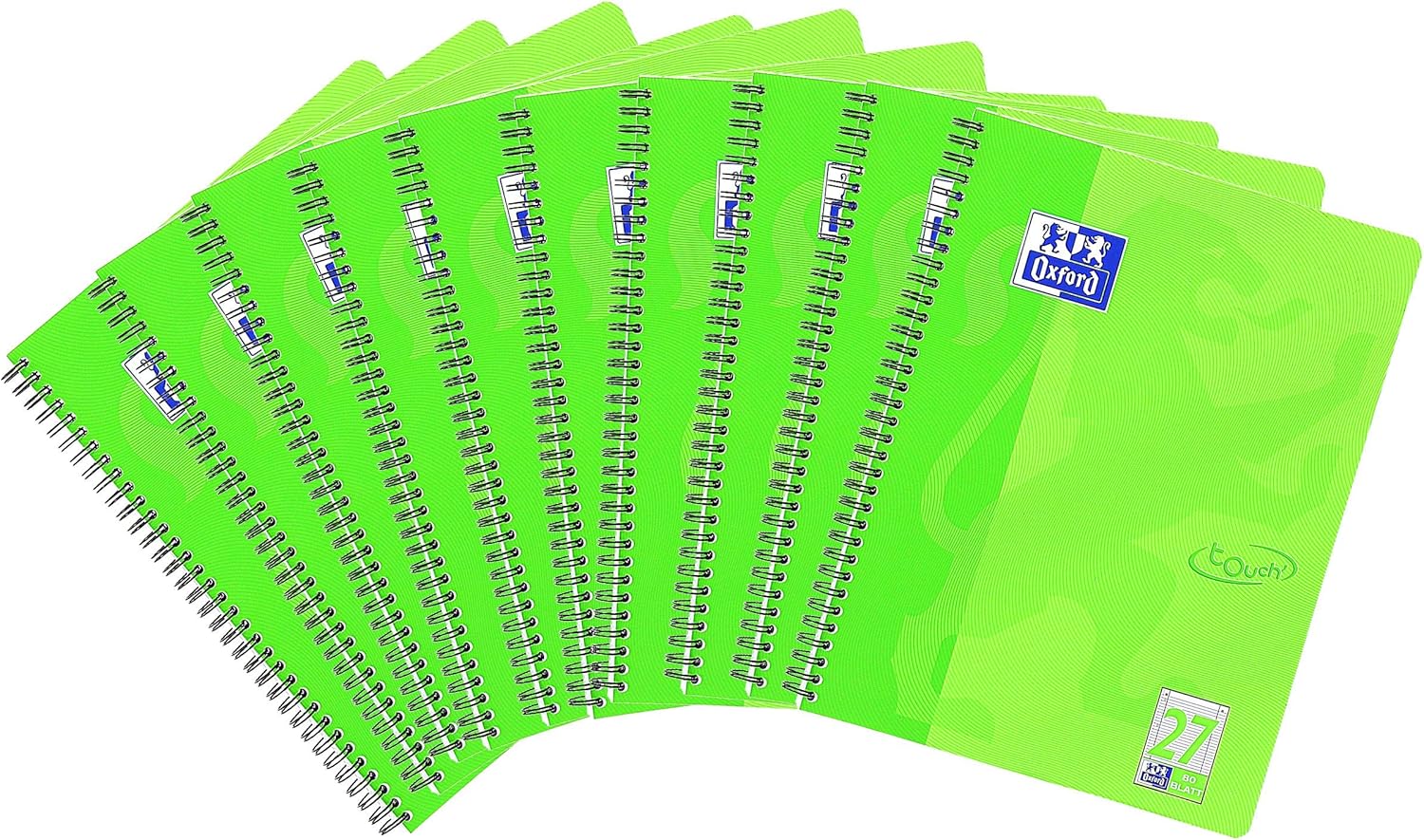Oxford Writing pad 400086492 "Touch" Lined, Grass Green 10 Grass Green, a4+