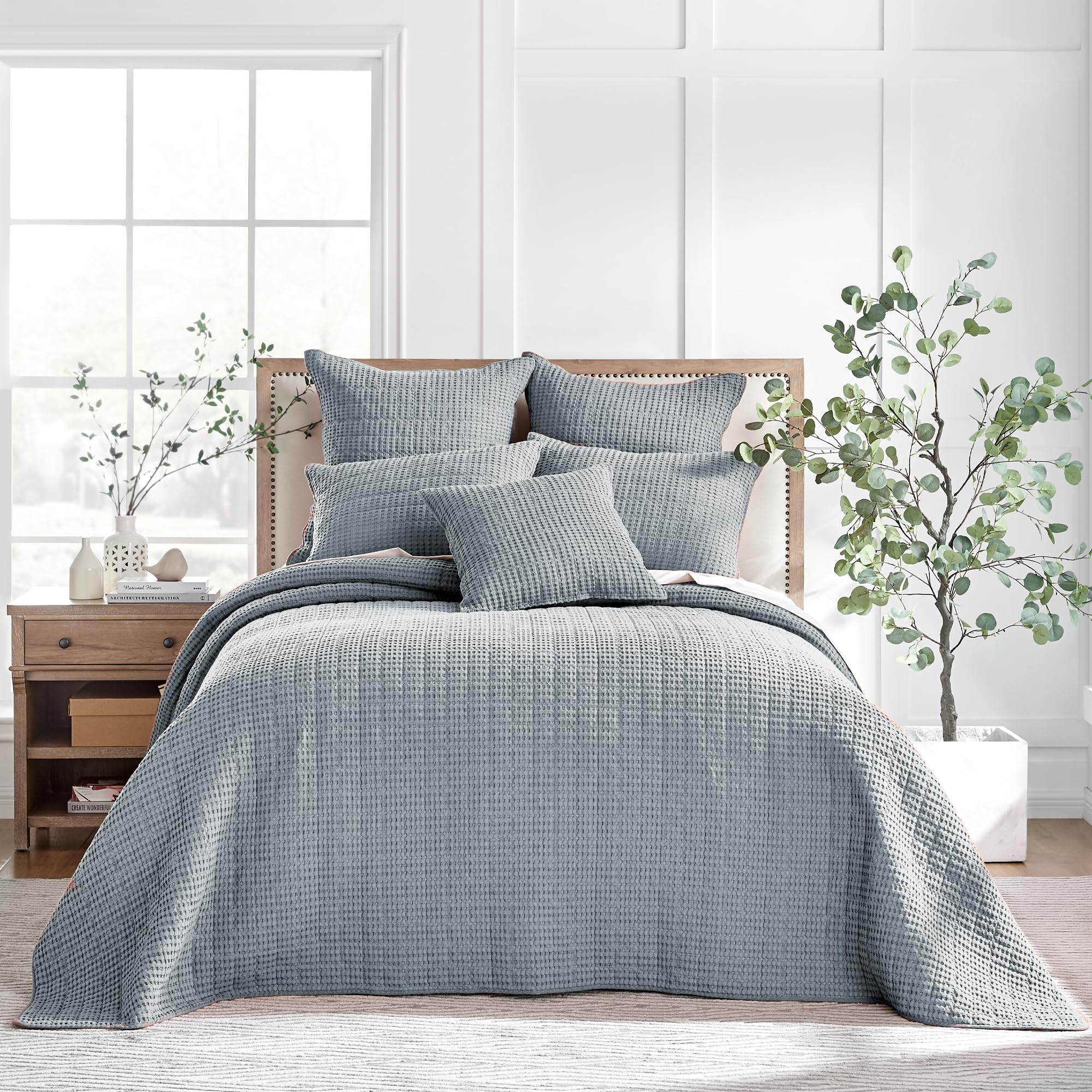 Levtex Home Mills Waffle King Bedspread Set Chambray