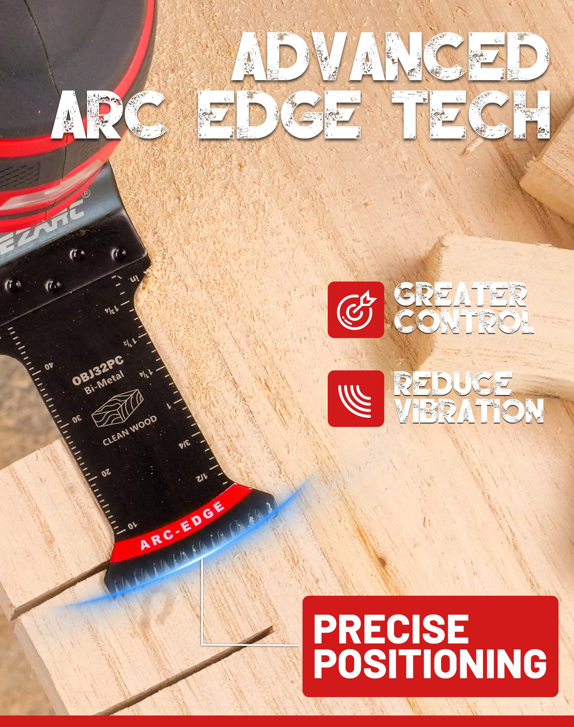 EZARC Cuchillas japonesas oscilantes de dientes – 10 cuchillas multiherramienta bimetálicas con borde de arco de corte limpio para madera y plástico, hoja de sierra oscilante para Dewalt, Milwaukee,