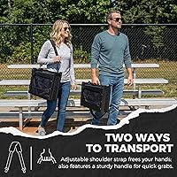 Vista 7 de SPORT BEATS Asientos de estadio con respaldo de apoyo, sillas de gradas con respaldo y cojín, asientos acolchados gruesos, incluye correa