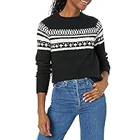 Amazon Essentials Maglione Girocollo Morbido con Motivo Fairisle Donna