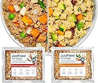 Vista 1 de JustFoodForDogs Frozen Fresh - Paquete de iniciación de alimento para perros con carne de res y pavo, recetas de alimentos para perros de grado