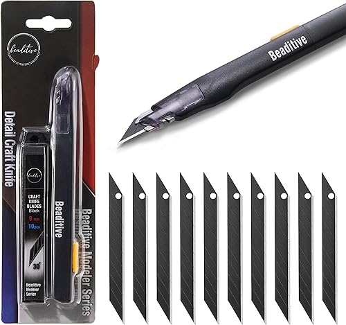 Miniatura 8 de Beaditive Cuchillo de artesanía de alta precisión con 10 cuchillas, cuchillo utilitario de hoja de 30 grados, para arte, manualidades, fabricación