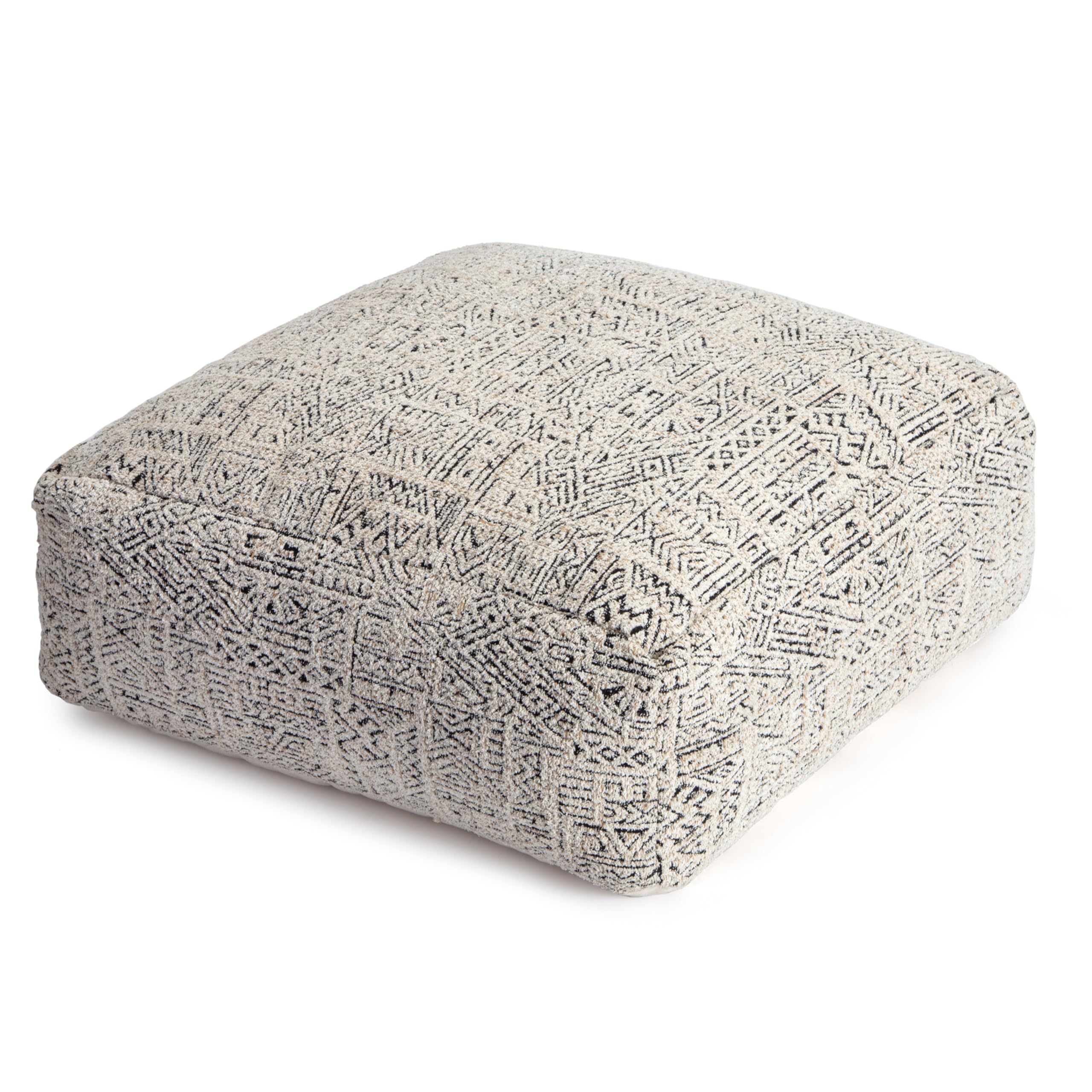 Anji Mountain100% Handmade & Handcrafted Comfortable Home Décor Pouf Ottoman Footrest for Living Room, Bedroom, Nursery, Kidsroom, Patio Furniture - (34" x 34" x 16"- Dark Gray)