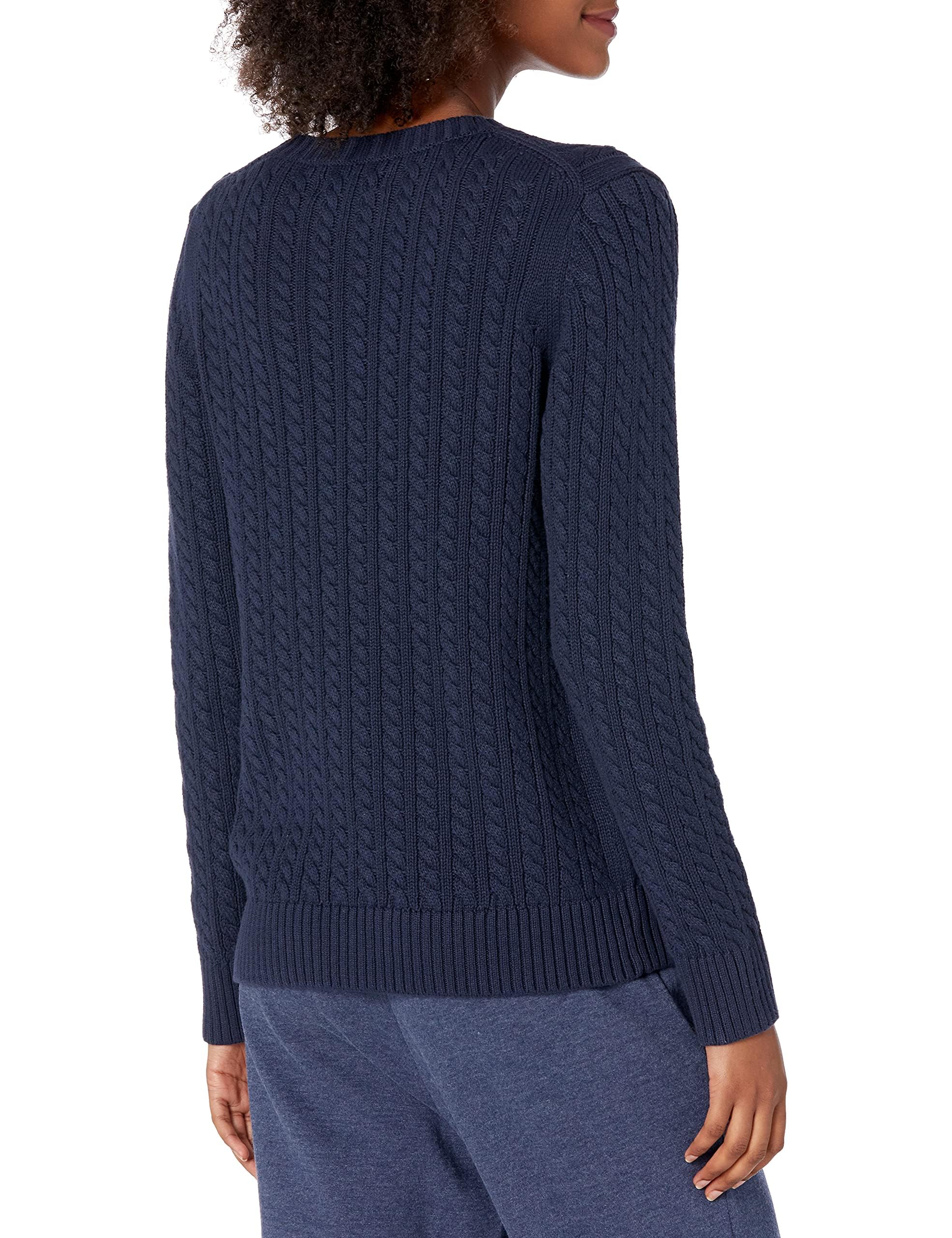 Amazon Essentials Maglione da Pescatore A Girocollo A Coste A Manica Lunga (Disponibile in Taglie Forti) Donna