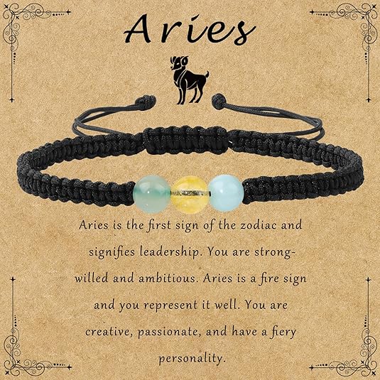 Zodiac Bracelets for Women Healing Crystal Stone 6mm Beads Bracelet Birthday Zodiac Gifts Horoscope Spiritual Bracelet