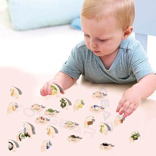 Image of Best Food Wooden Lock Board with 3 Functional Locks, Best for Mothers Knowledge, Which Food Give Your Kids, Montessori Educational Puzzle Toy for Kids -Great for Sensory & Practical Life Play