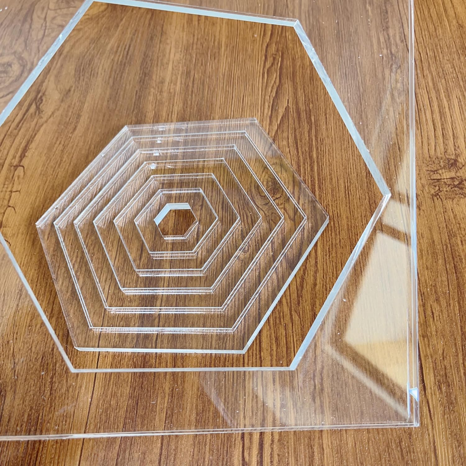 Multi Hexagon Router Templates, Clear Acrylic Tracing Template, Router Inlay Template, Router Jig, Woodworking Template, Craft Template