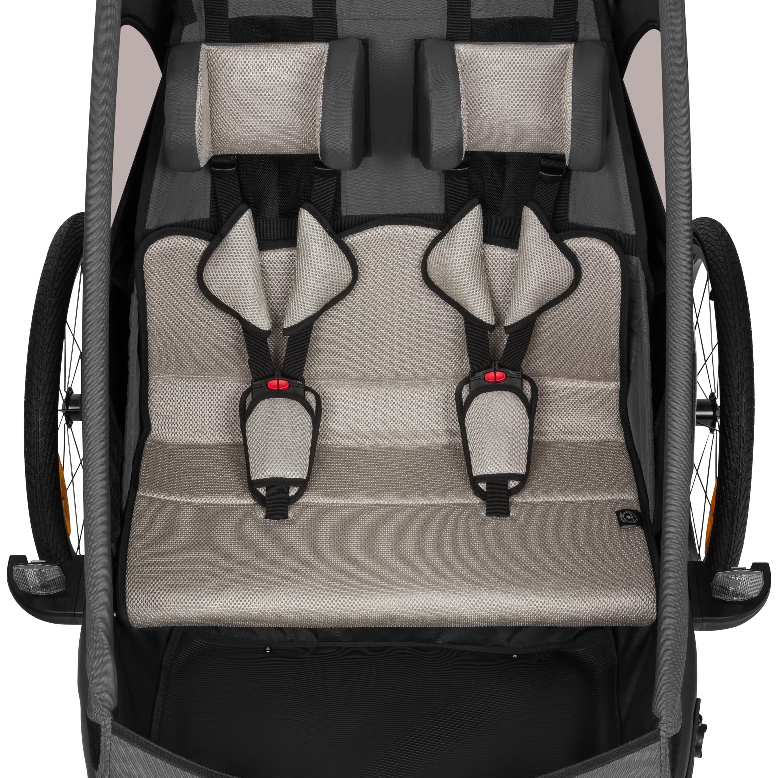 LIONELO CAMA Remorque vélo 2 en 1 avec Fonction Poussette pour 1 ou 2 Enfants de 6 m. à 6 Ans, capacité de Charge 2x22 kg, Suspension, Grandes Roues, auvent étanche