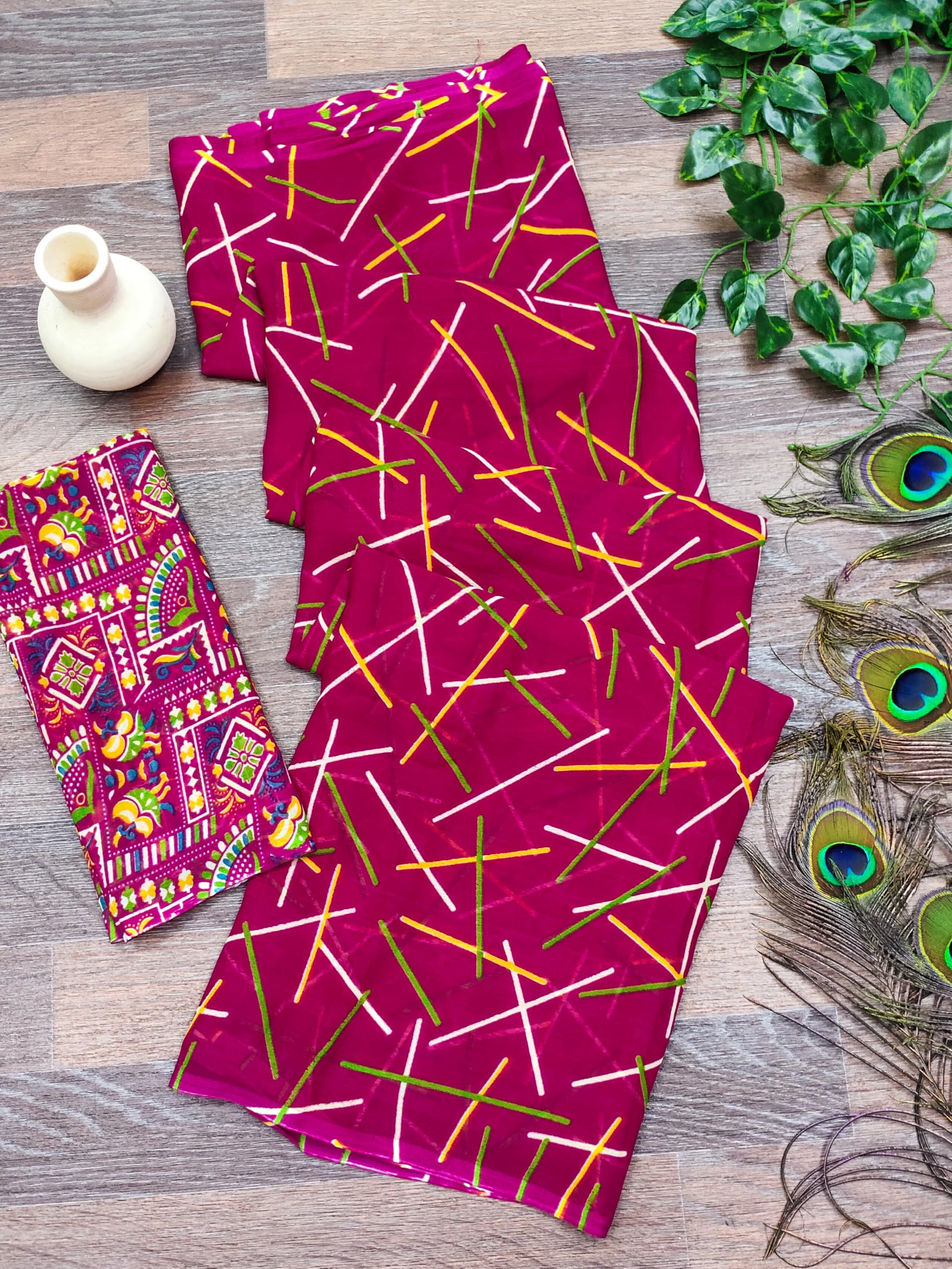 anand sarees Women's Geometric Print Georgette Saree With Unstitched Blouse Piece -GK_1755_4-picture-38